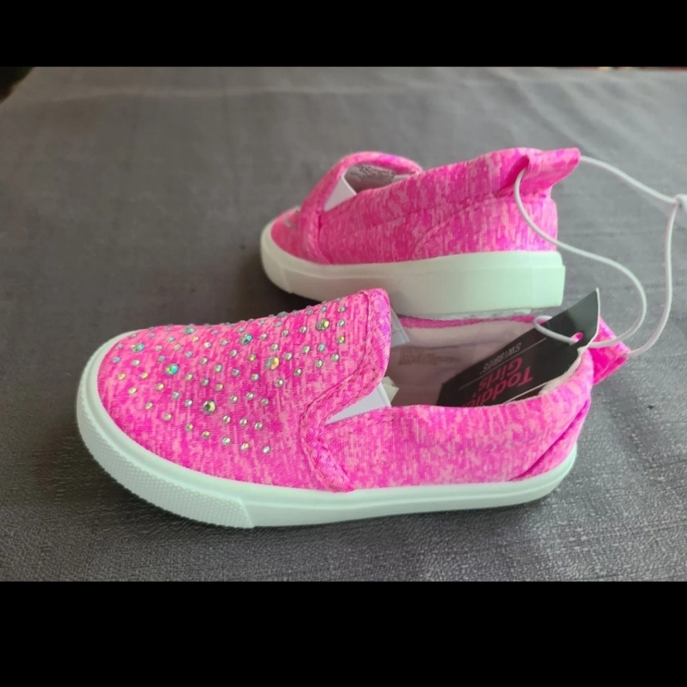 New Toddler Girl's Size 6 Pink Sequin Slip-on Shoe